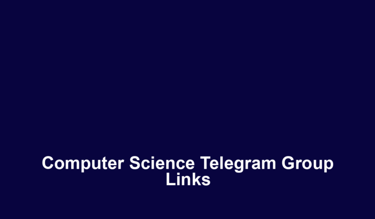 Computer Science Telegram Group Links