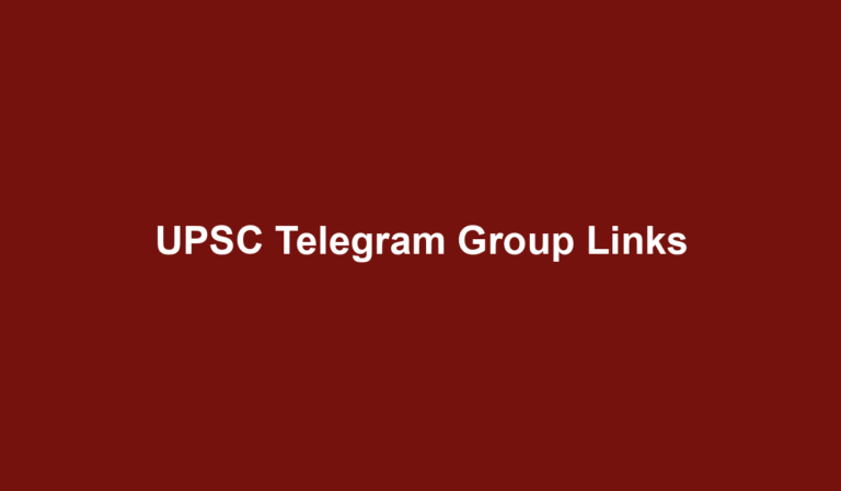 UPSC Telegram Group Links